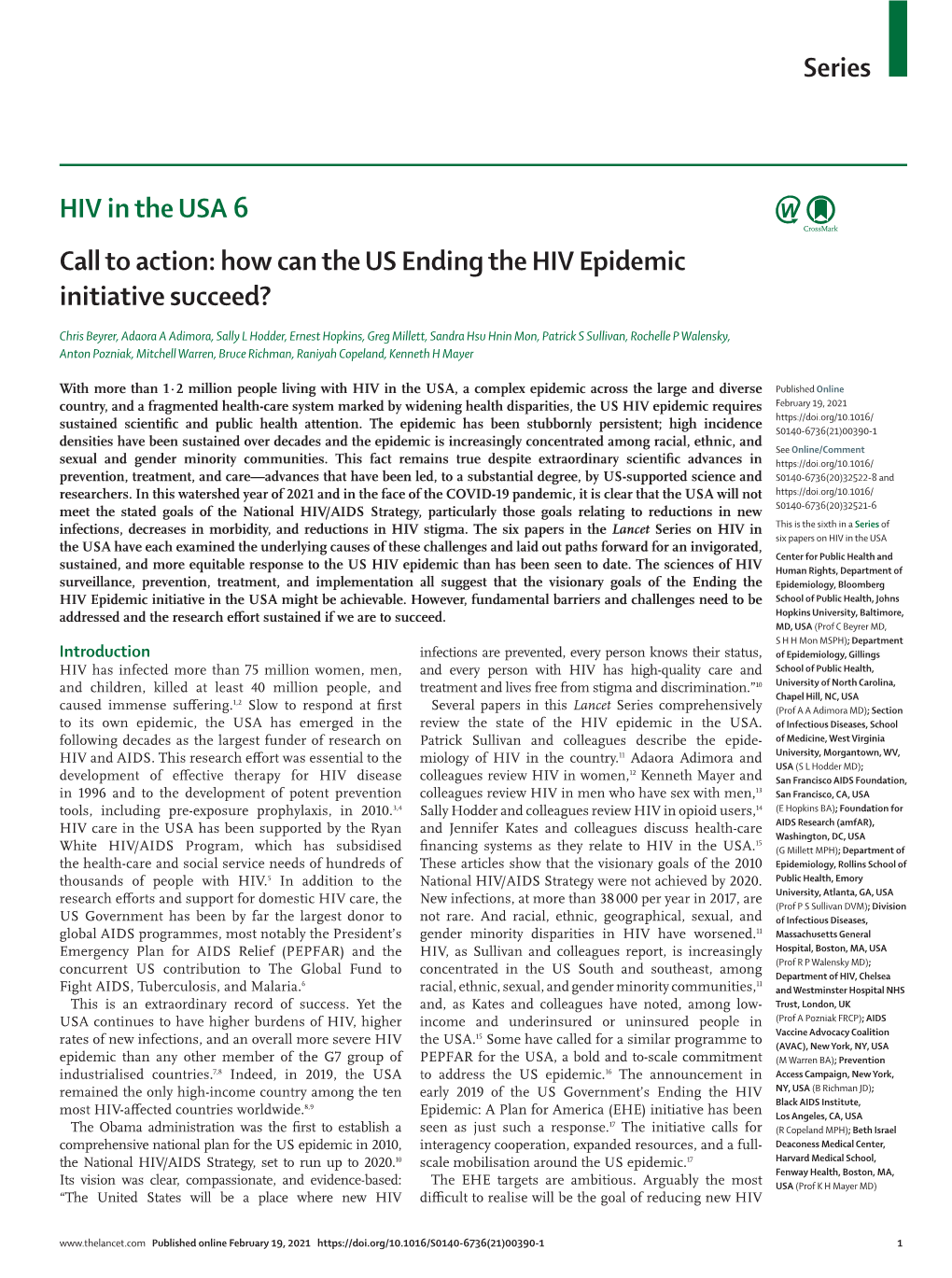 Call to Action: How Can the US Ending the HIV Epidemic Initiative Succeed?