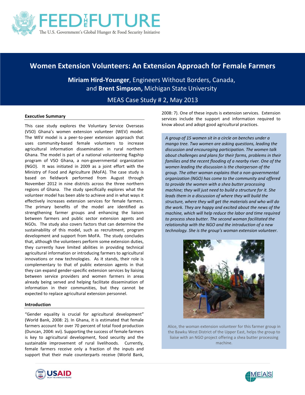 An Extension Approach for Female Farmers