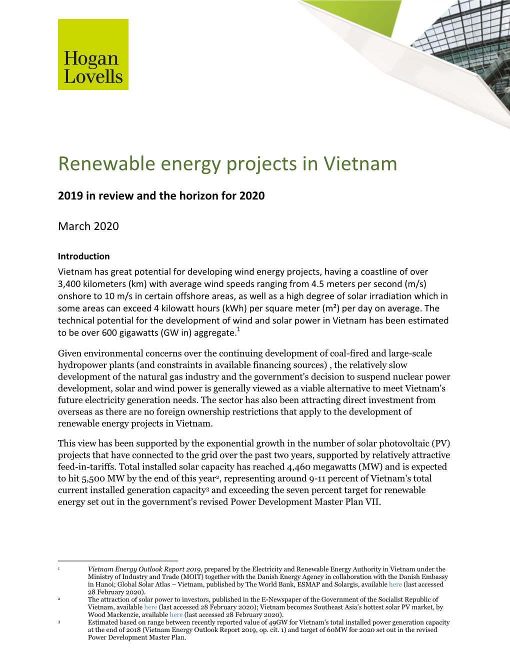 Renewable Energy Projects in Vietnam