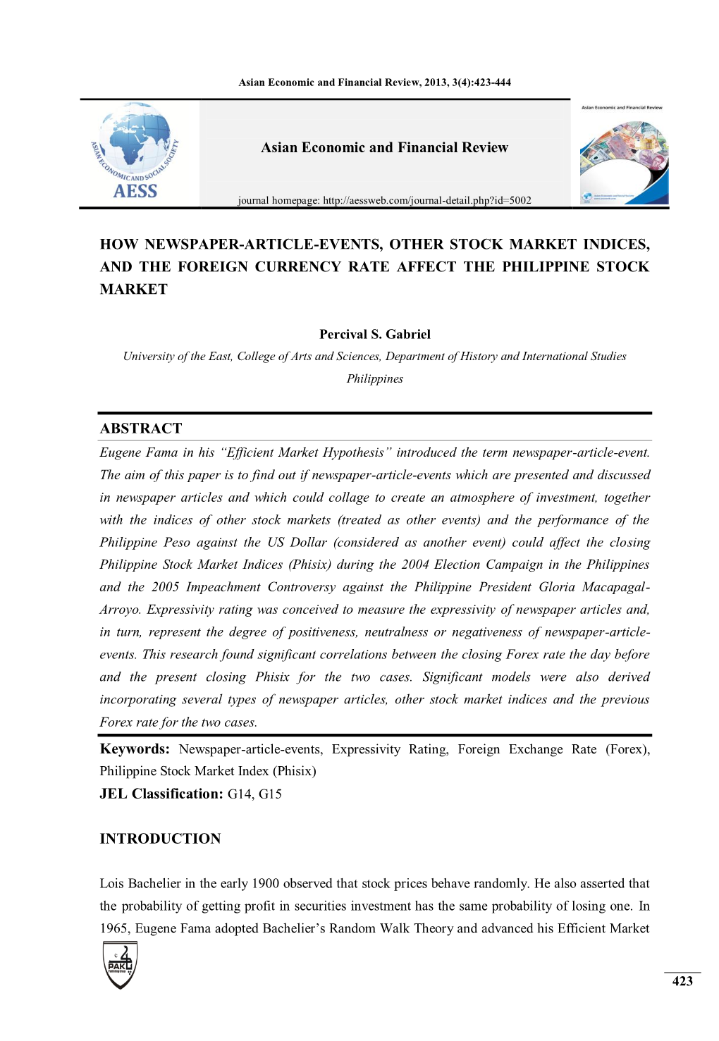 How Newspaper-Article-Events, Other Stock Market Indices, and the Foreign Currency Rate Affect the Philippine Stock Market