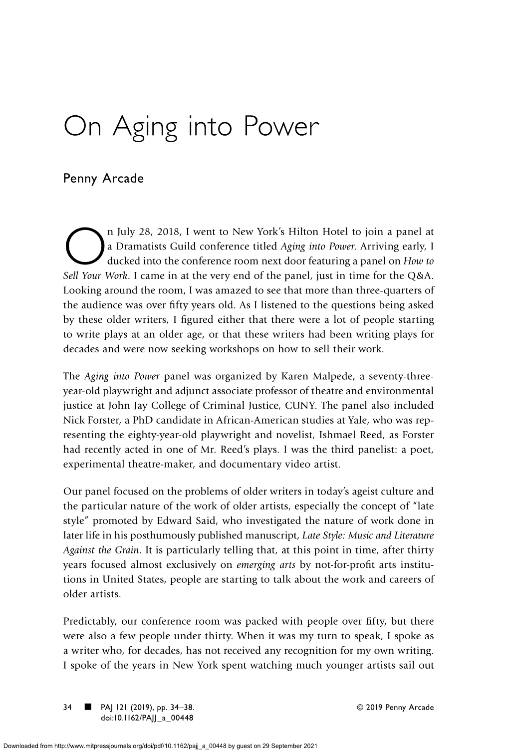 On Aging Into Power
