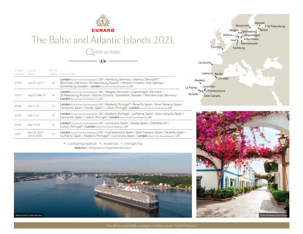 The Baltic and Atlantic Islands 2021. Warnemunde London Hamburg
