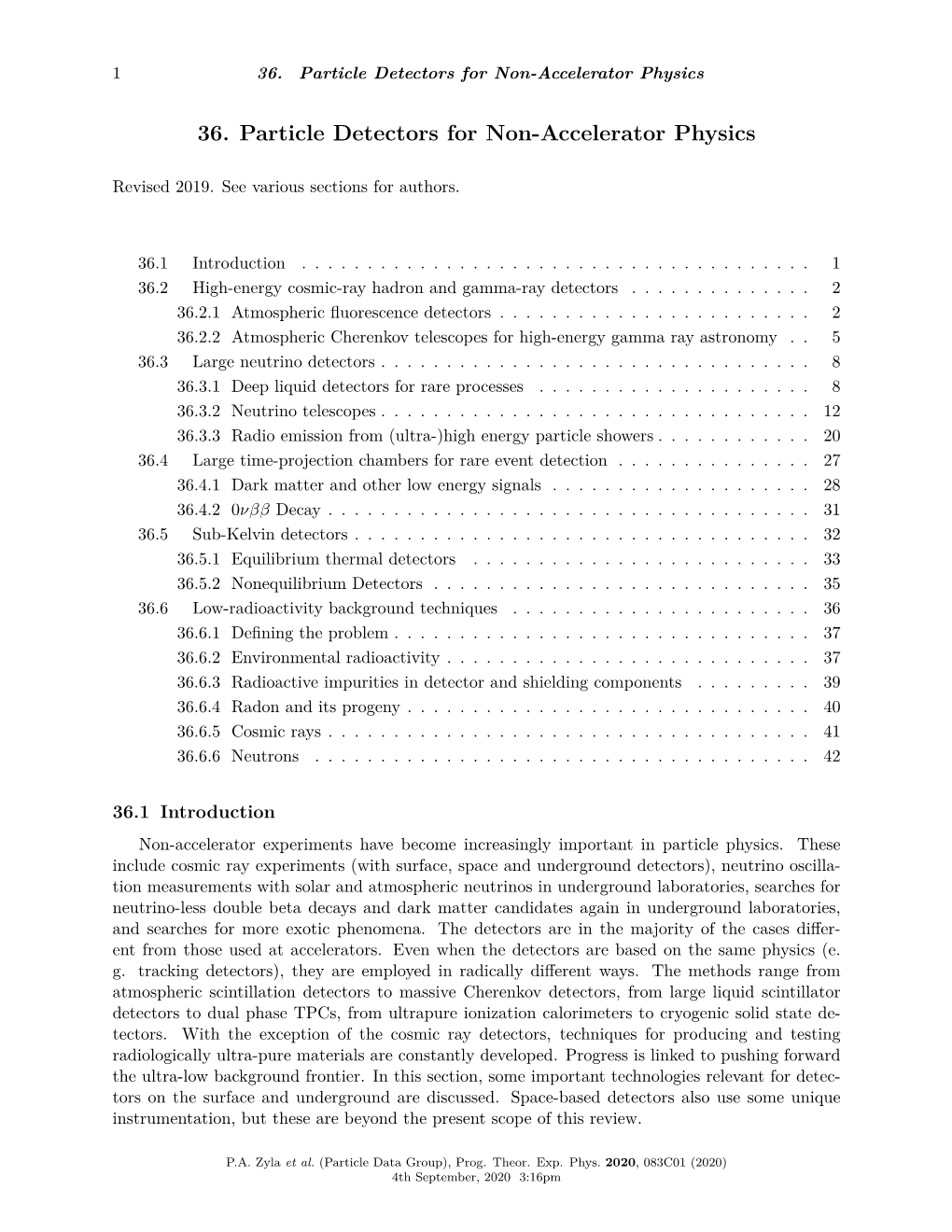 Particle Detectors for Non-Accelerator Physics