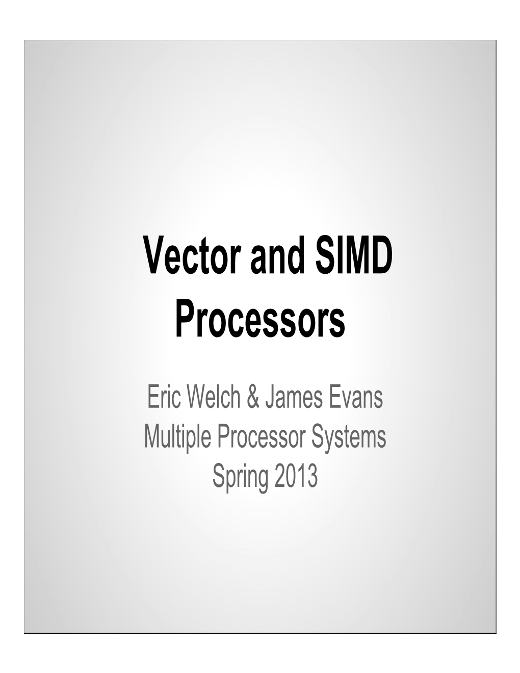 Vector and SIMD Processors