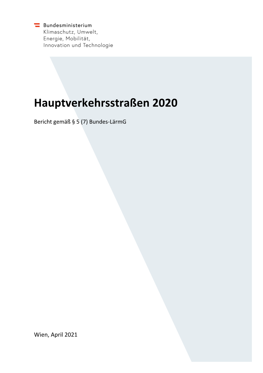 Hauptverkehrsstraßen 2020