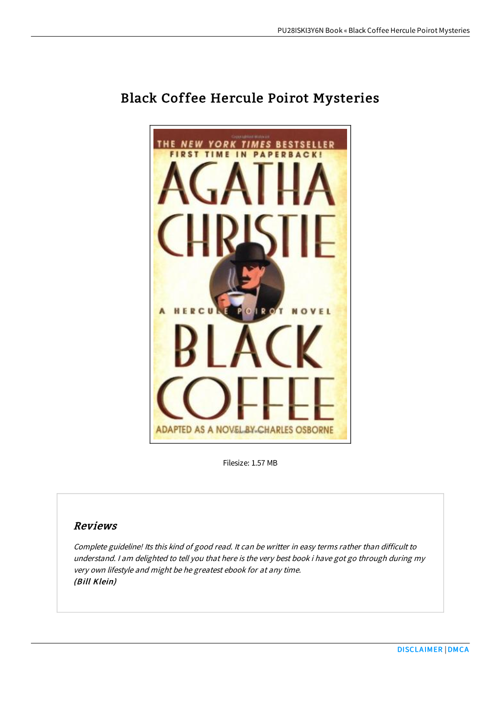 Read Book « Black Coffee Hercule Poirot Mysteries / 6YLLEWYAYIP9