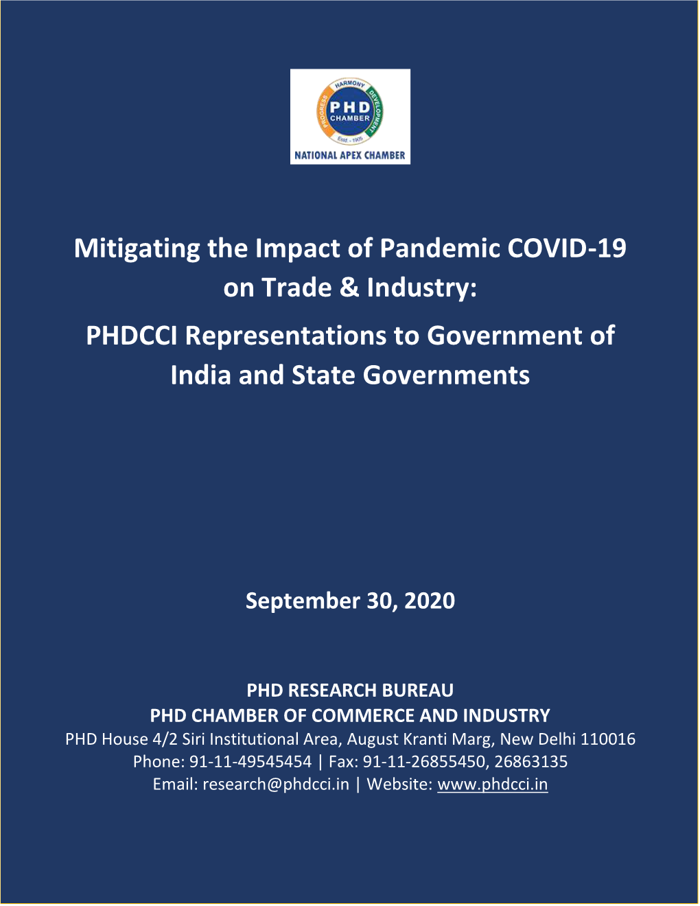 Mitigating the Impact of Pandemic COVID-19 on Trade & Industry