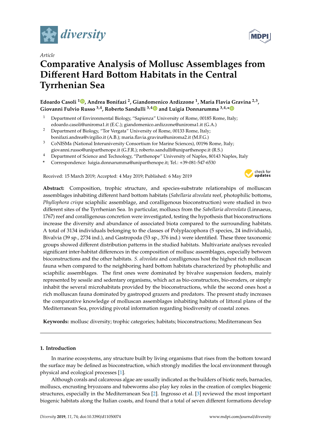 Comparative Analysis of Mollusc Assemblages from Different Hard