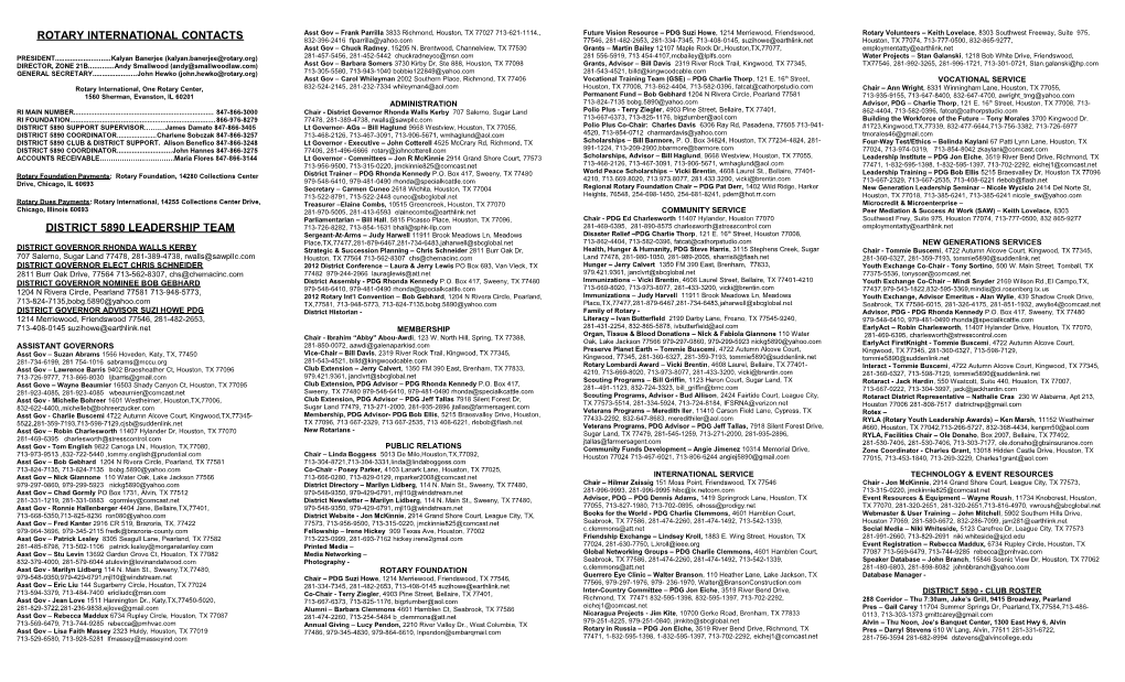 2001-2002 District 6150 - Club Roster