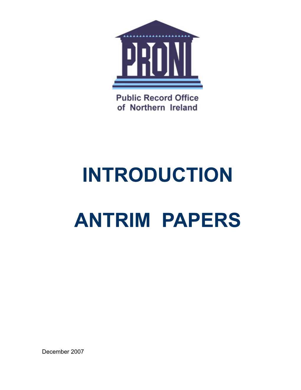 Introduction to the Antrim Papers