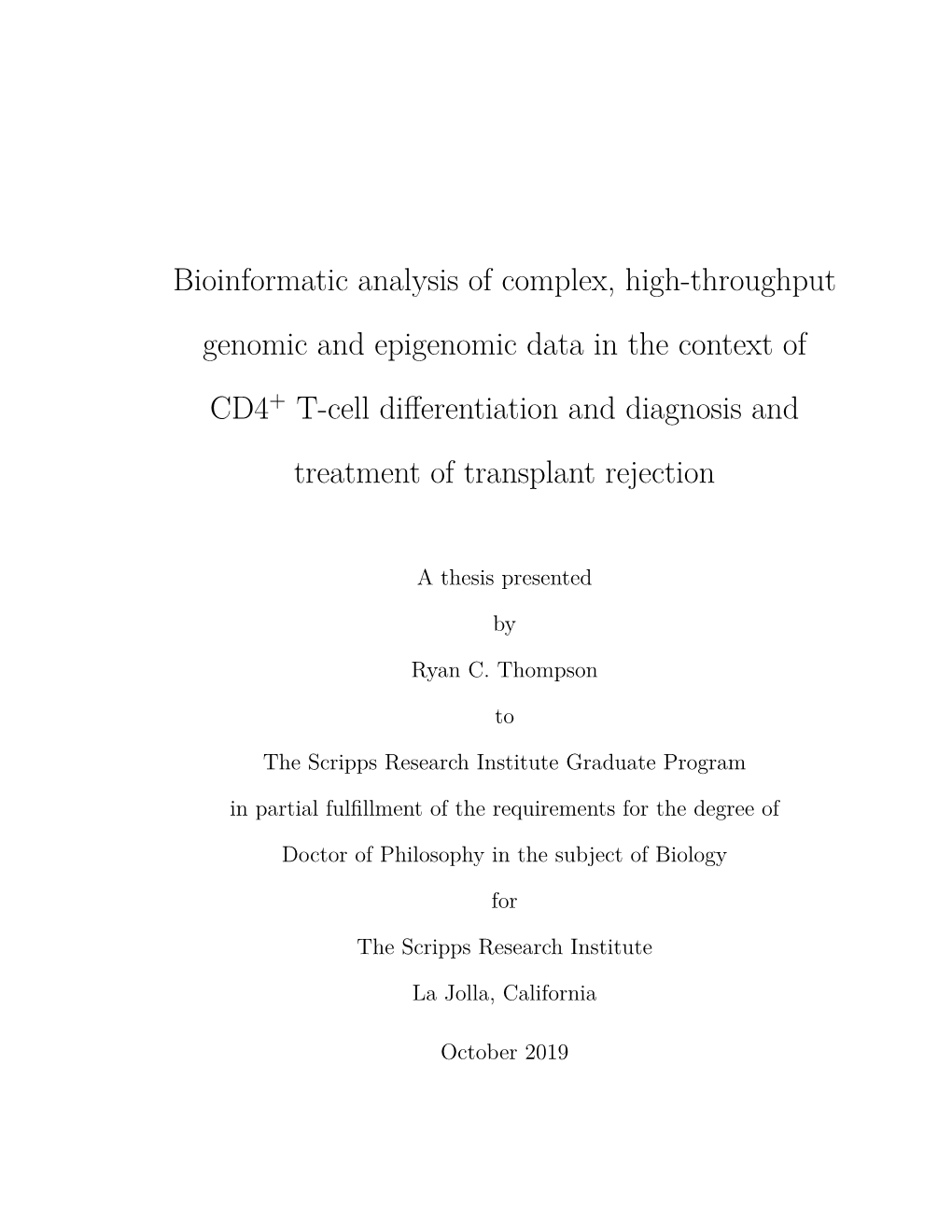 Bioinformatic Analysis of Complex, High-Throughput Genomic And