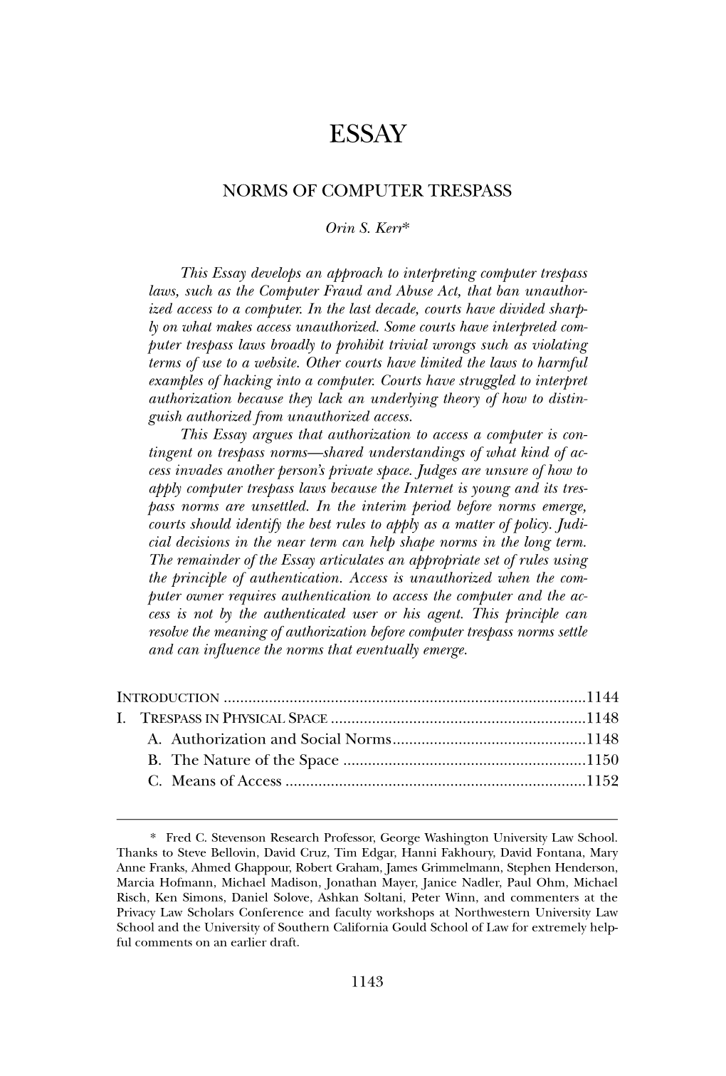 Norms of Computer Trespass