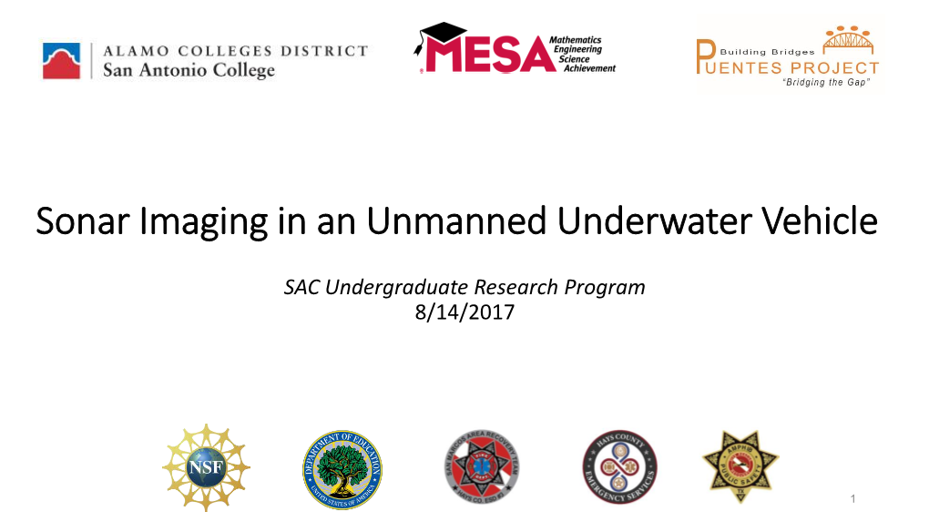 Sonar Imaging in an Unmanned Underwater Vehicle