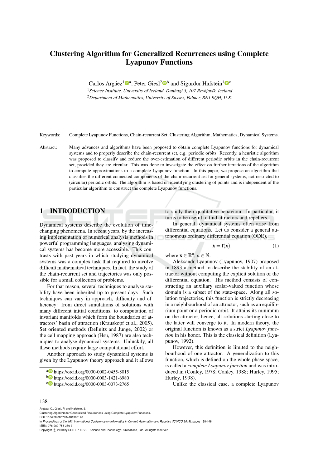 Clustering Algorithm for Generalized Recurrences Using Complete Lyapunov Functions