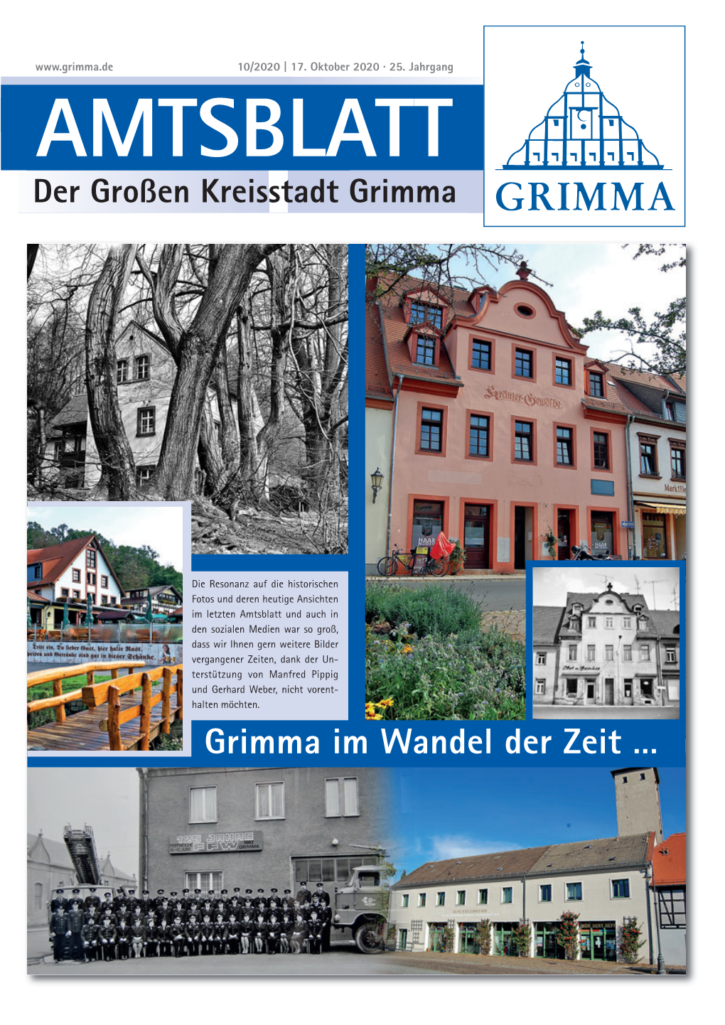 Grimma Im Wandel Der Zeit … Seite 2 Amtsblatt Der Großen Kreisstadt Ausgabe 10 | 17