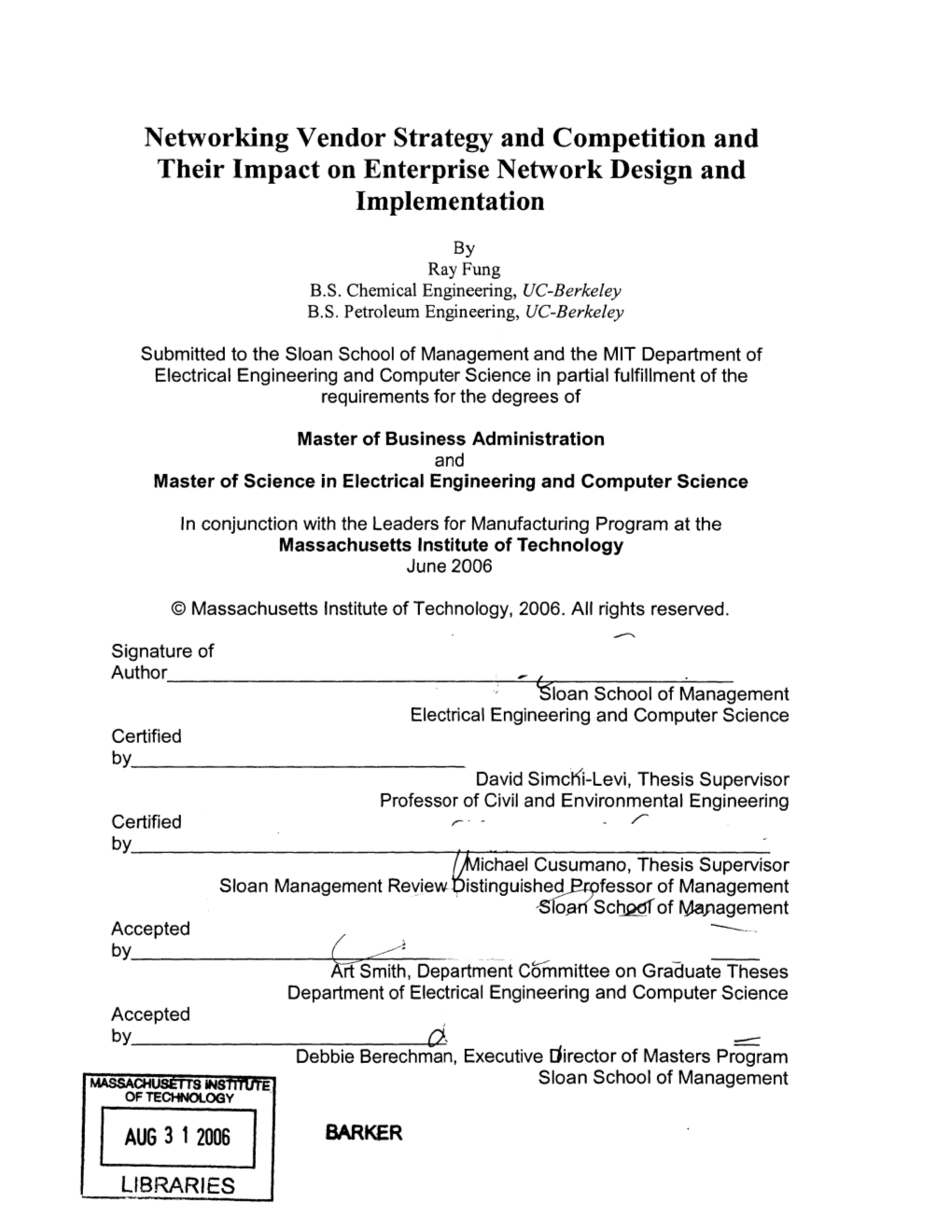 Networking Vendor Strategy and Competition and Their Impact on Enterprise Network Design and Implementation