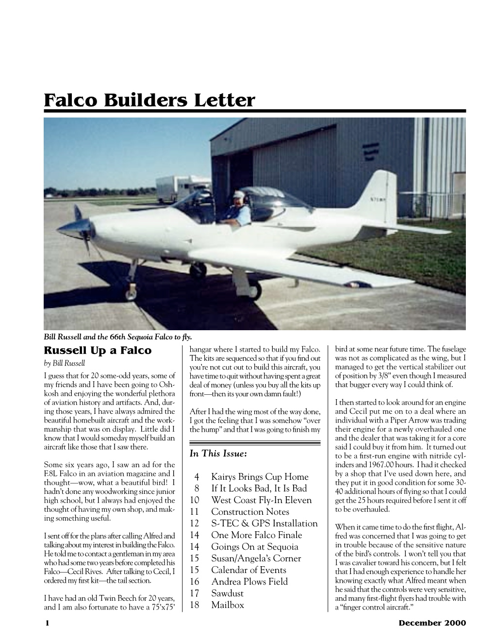 Falco Builders Letter