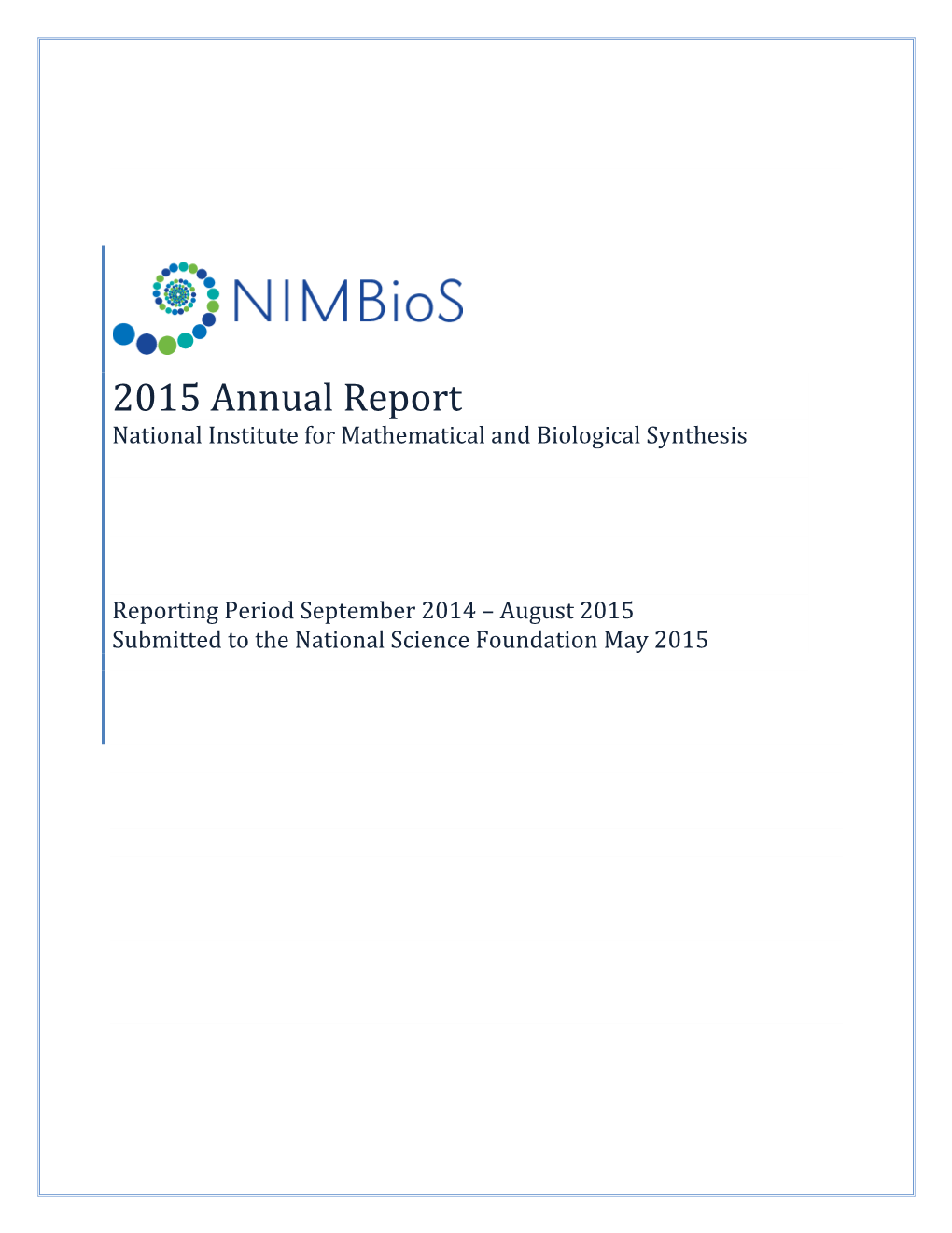 Nimbios Annual Report 2015