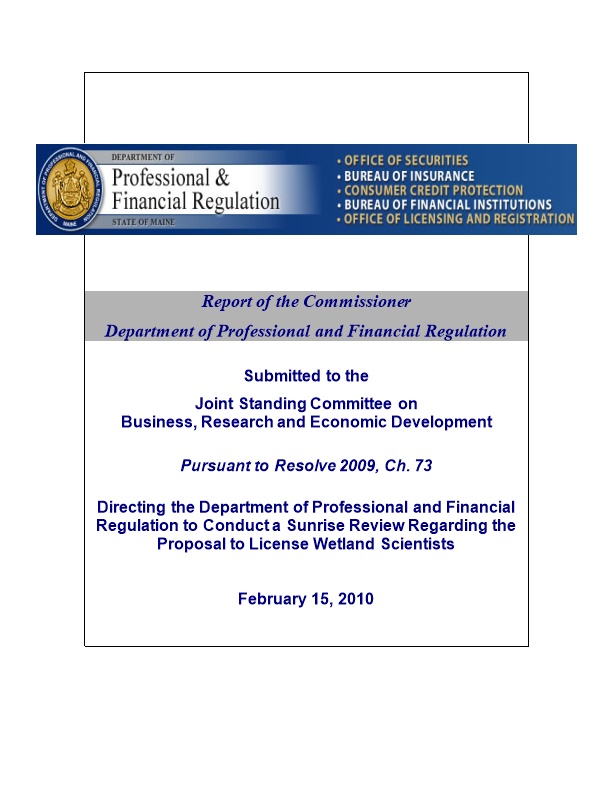 Department of Professional and Financial Regulation
