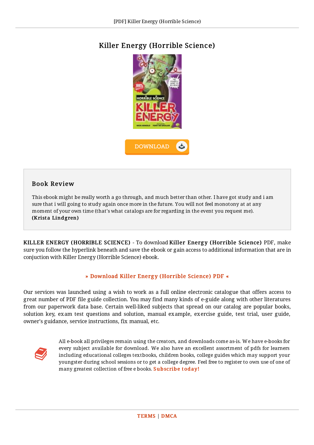 Download PDF / Killer Energy (Horrible Science) ^ 2F2NLOGHJIOQ