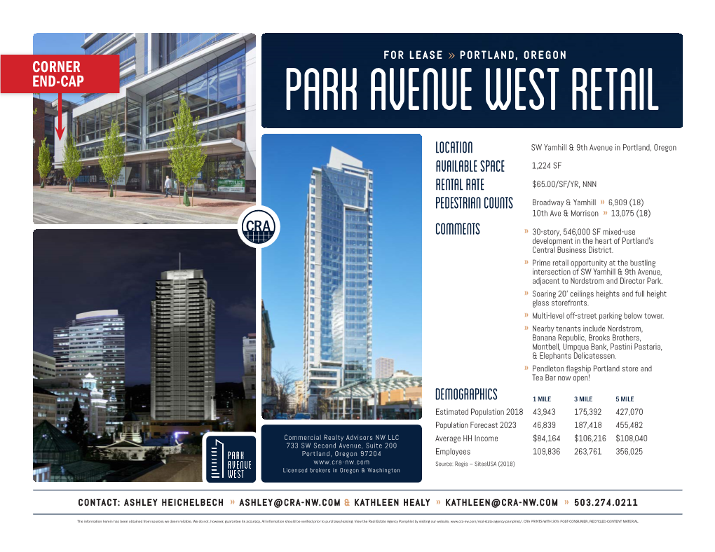 Available Space Location Rental Rate Comments Demographics