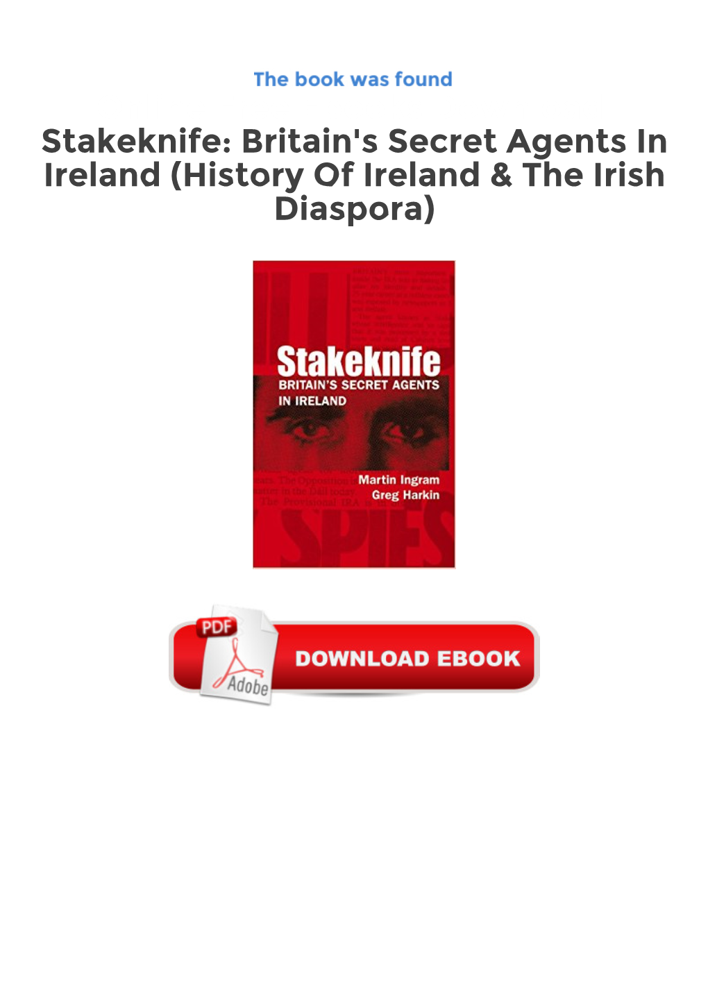 Stakeknife: Britain's Secret Agents in Ireland