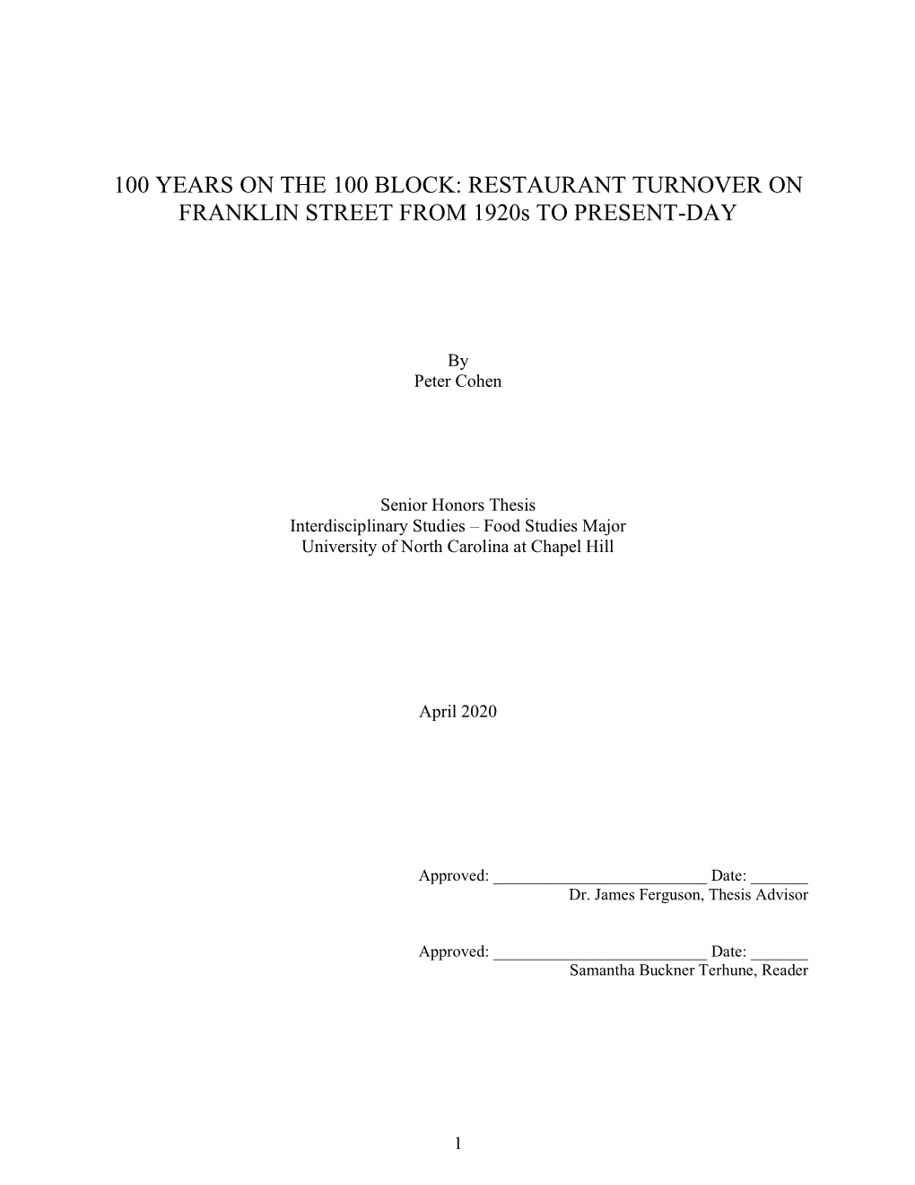 RESTAURANT TURNOVER on FRANKLIN STREET from 1920S to PRESENT-DAY