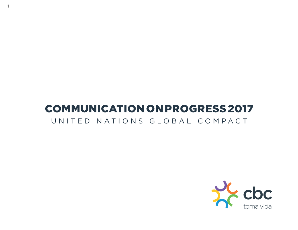 Communication on Progress 2017 United Nations Global Compact 2