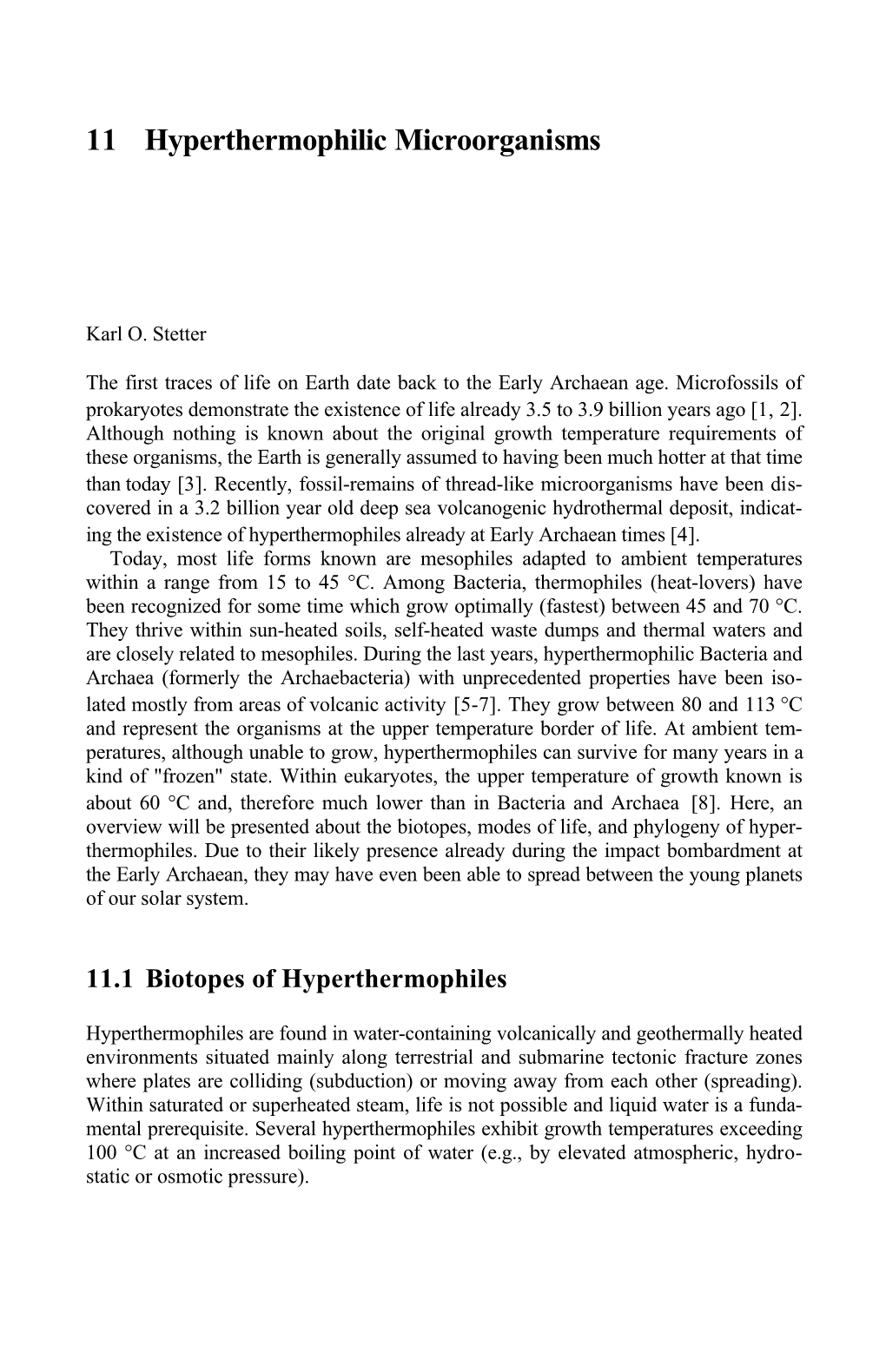 Hyperthermophilic Microorganisms