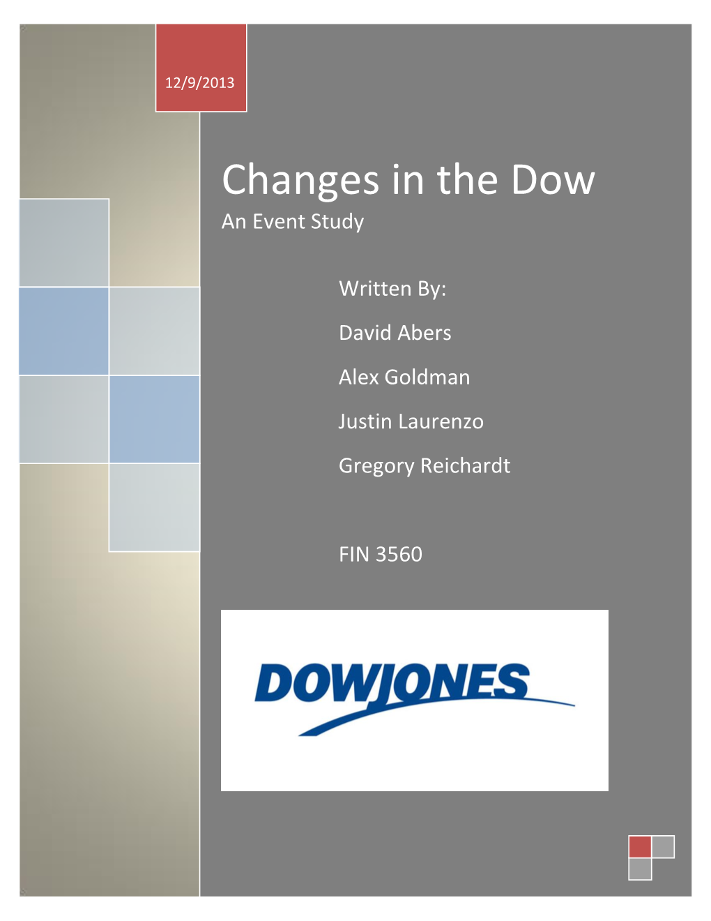 Changes in the Dow an Event Study