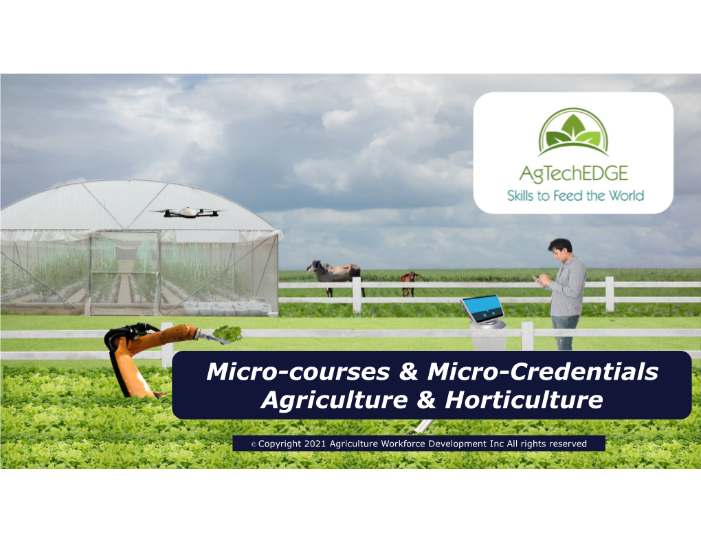 Micro-Courses & Micro-Credentials Agriculture & Horticulture