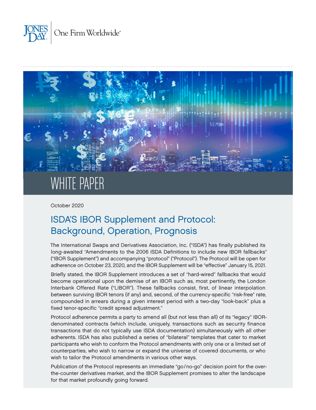 ISDA's IBOR Supplement and Protocol