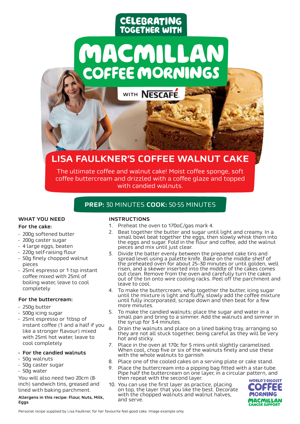 Lisa Faulkner's Coffee Walnut Cake
