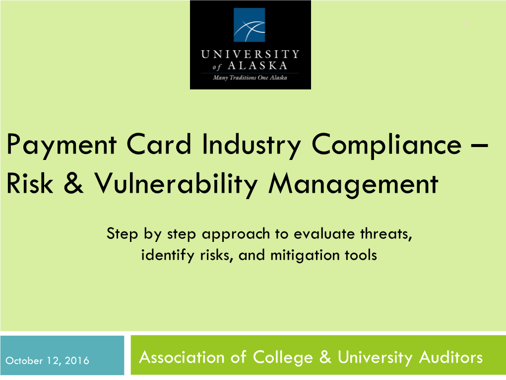 Monitoring External Threats for PCI Compliance