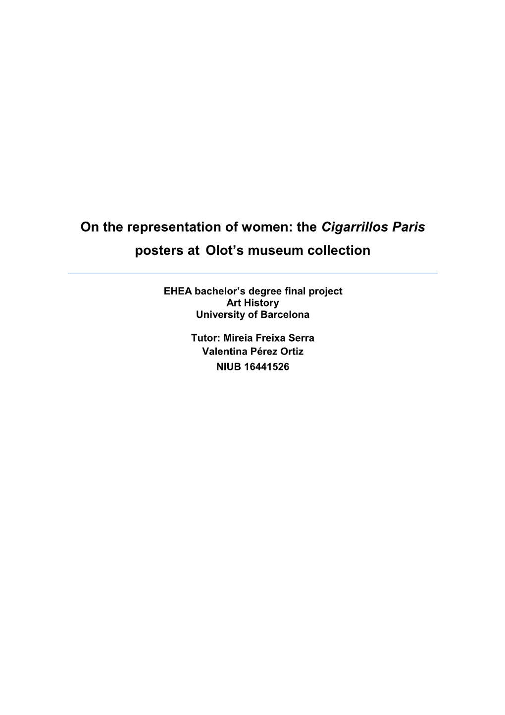 On the Representation of Women: the Cigarrillos Paris Posters at Olot's