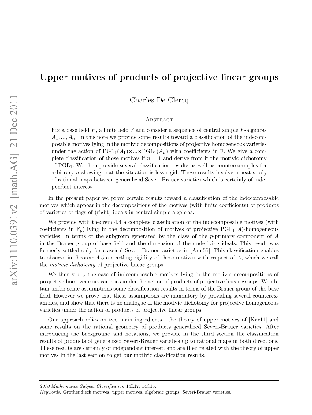 Upper Motives of Products of Projective Linear Groups