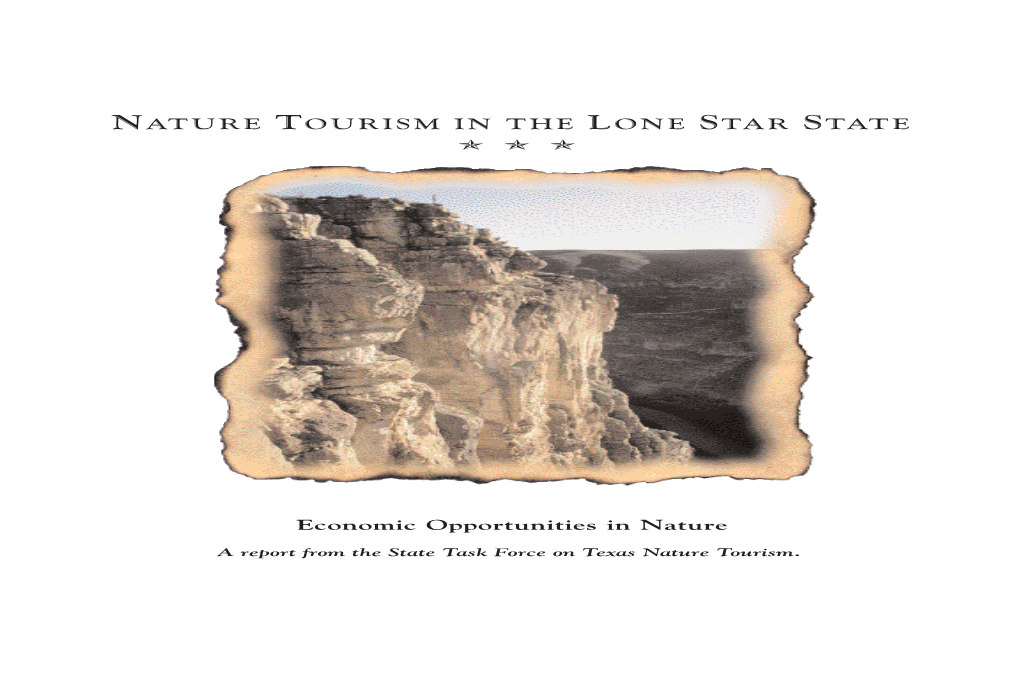 Nature Tourism in the Lone Star State: Economic Opportunities in Nature