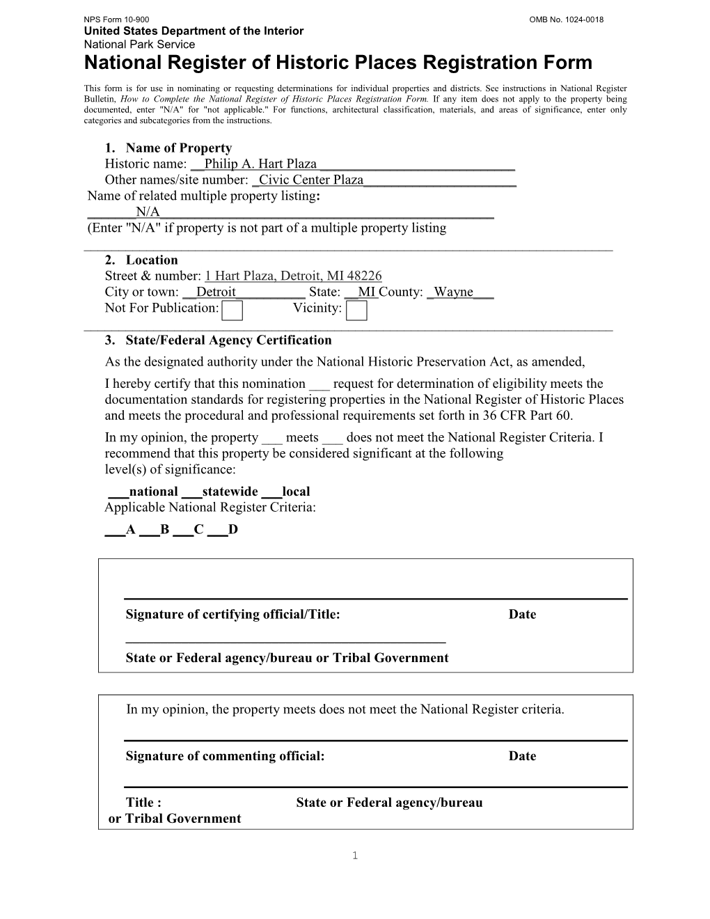 National Register of Historic Places Registration Form