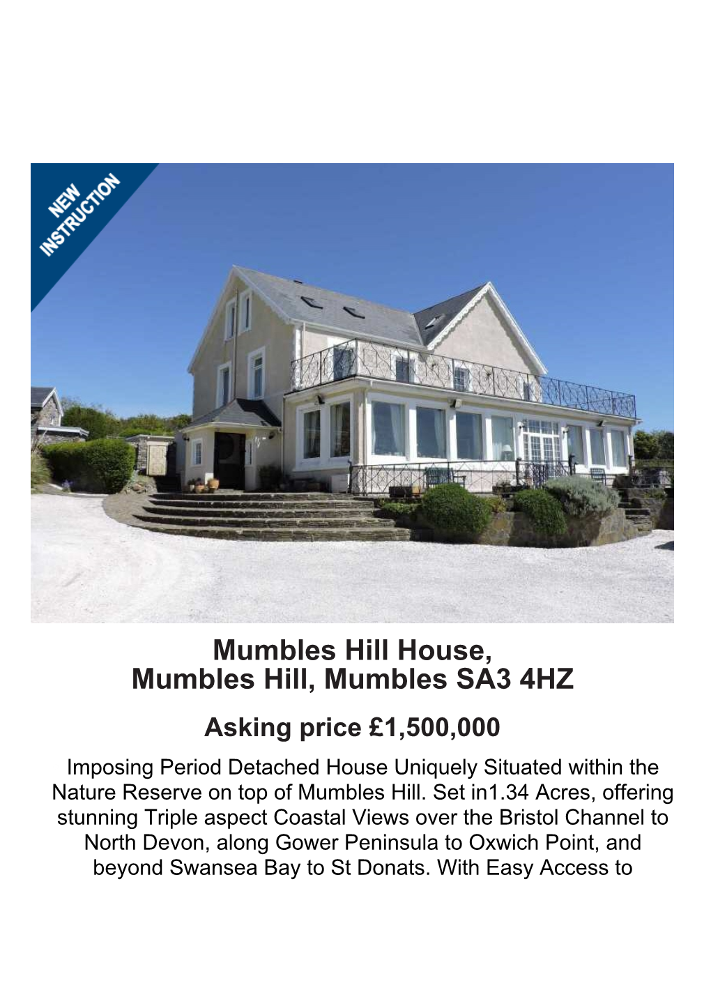 Mumbles Hill House, Mumbles Hill, Mumbles SA3