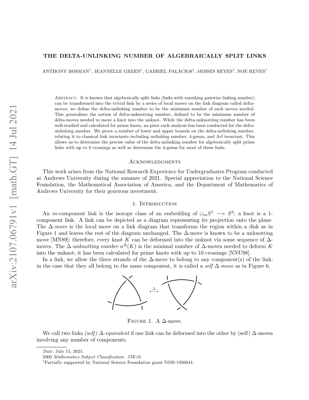 The Delta-Unlinking Number of Algebraically Split Links