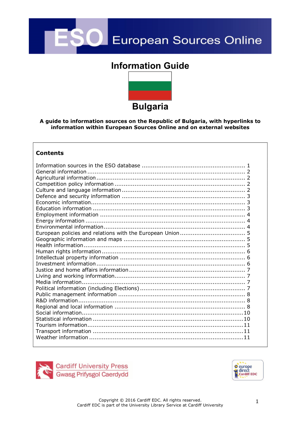 Information Guide Bulgaria