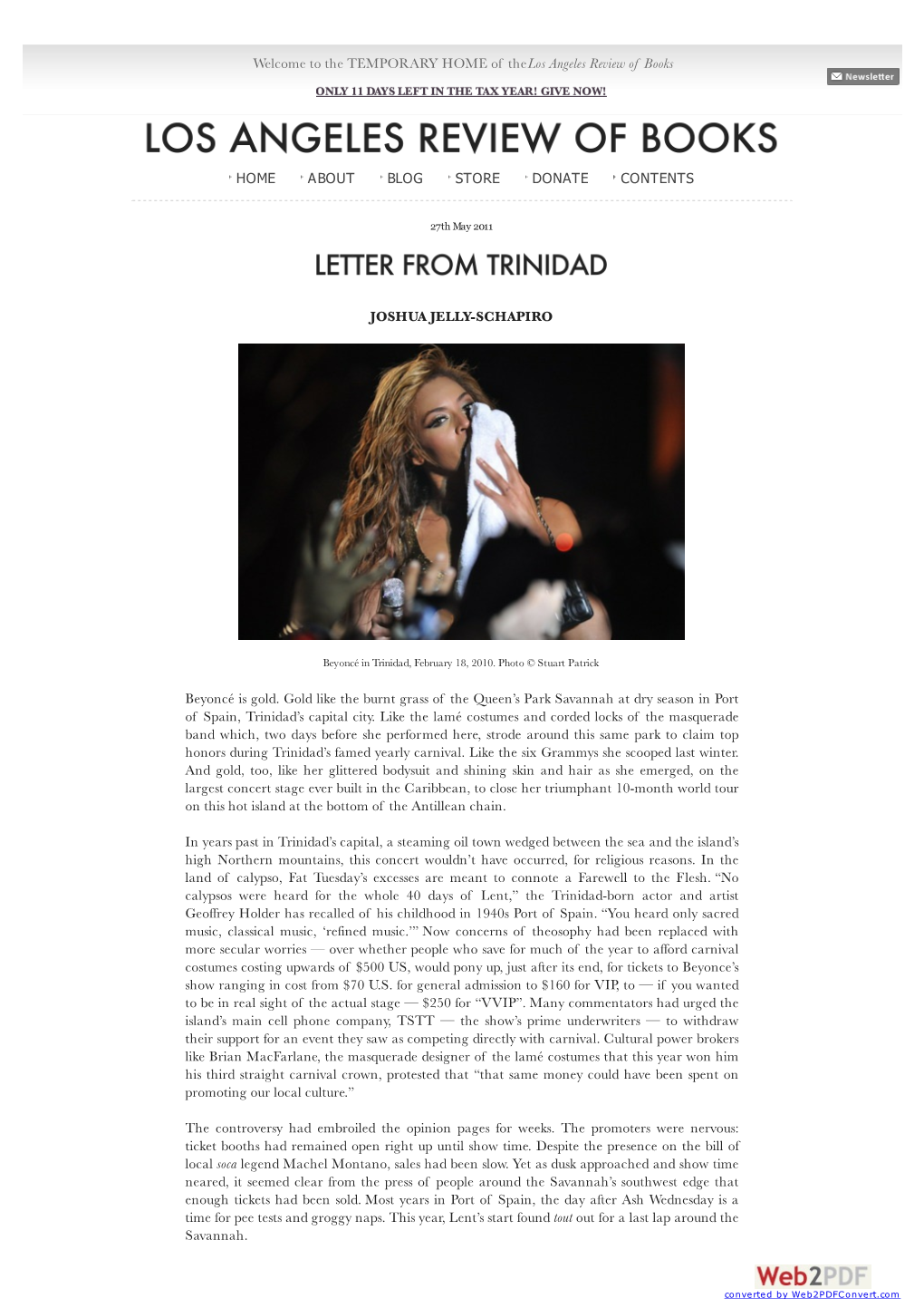 Letter from Trinidad