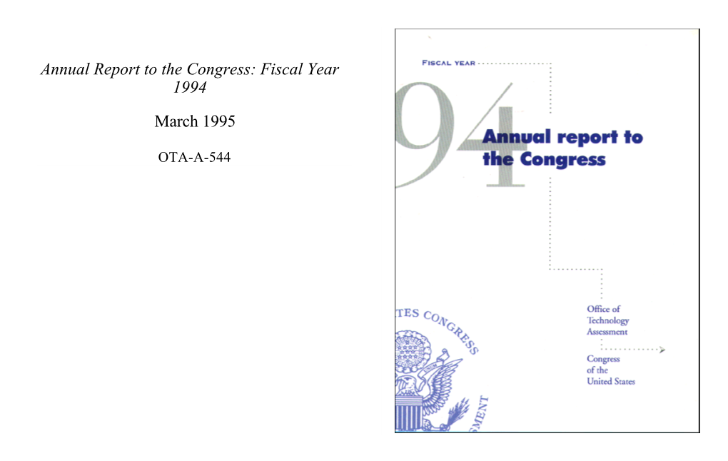 Annual Report to the Congress: Fiscal Year 1994