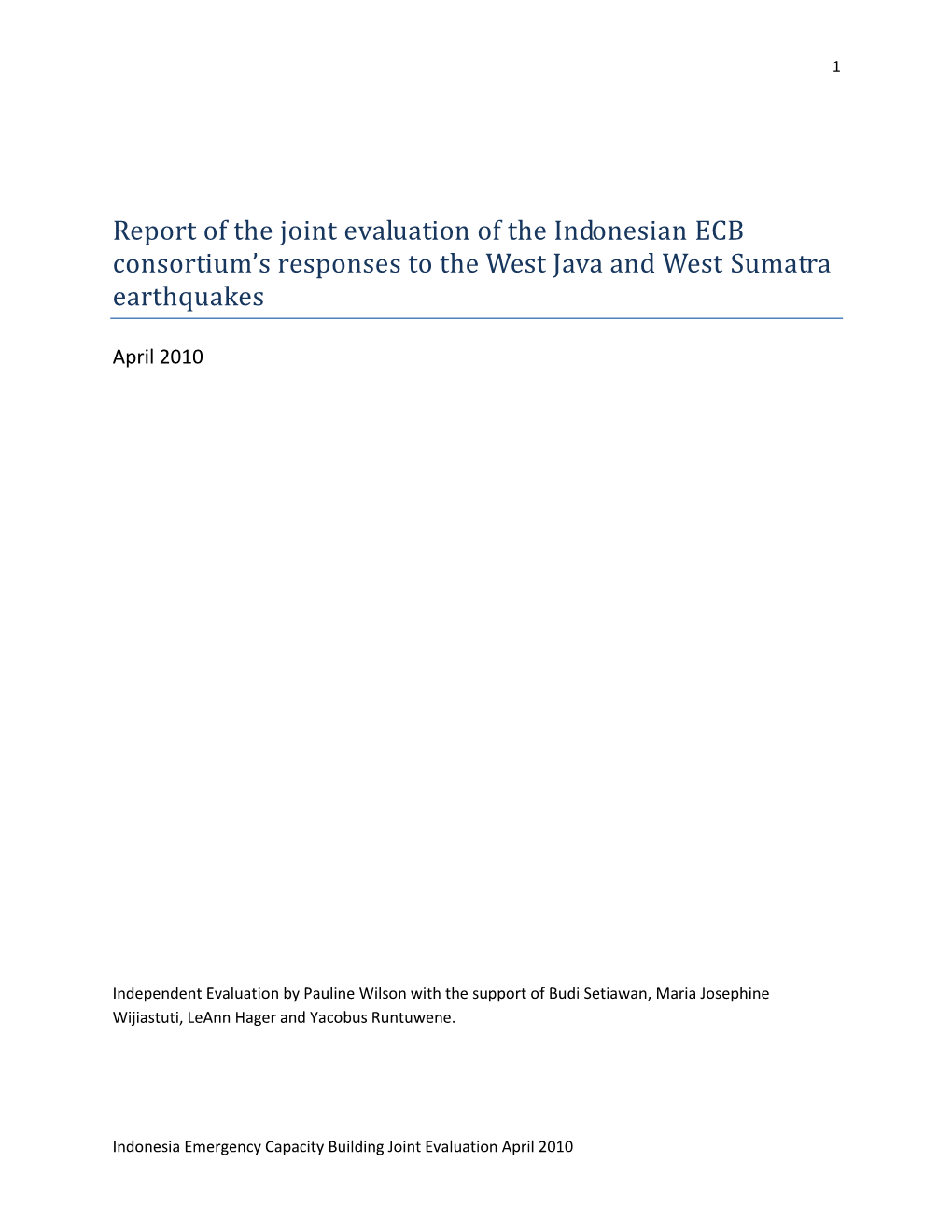 Final Indonesia ECB JE Report