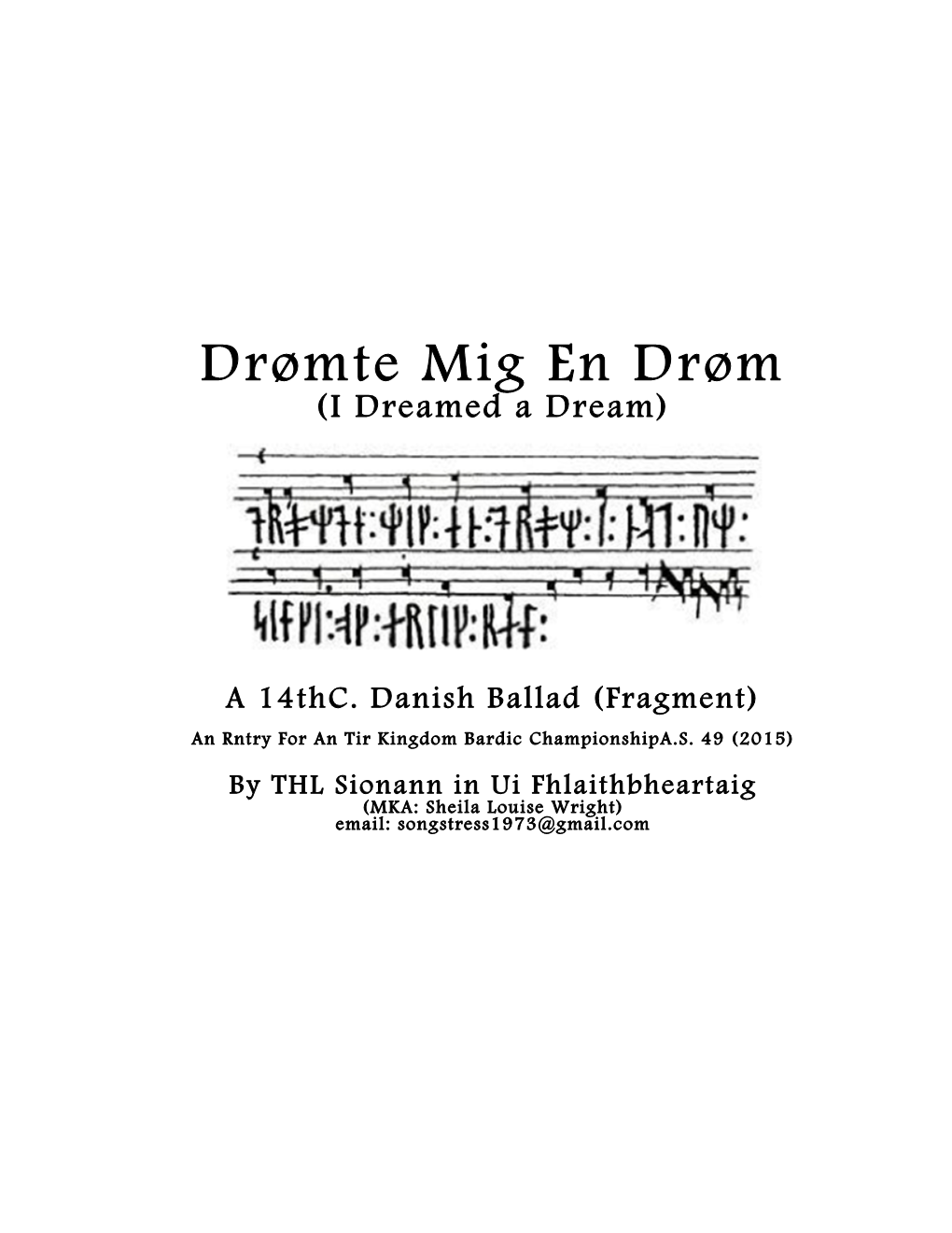 Drømte Mig En Drøm (I Dreamed a Dream)