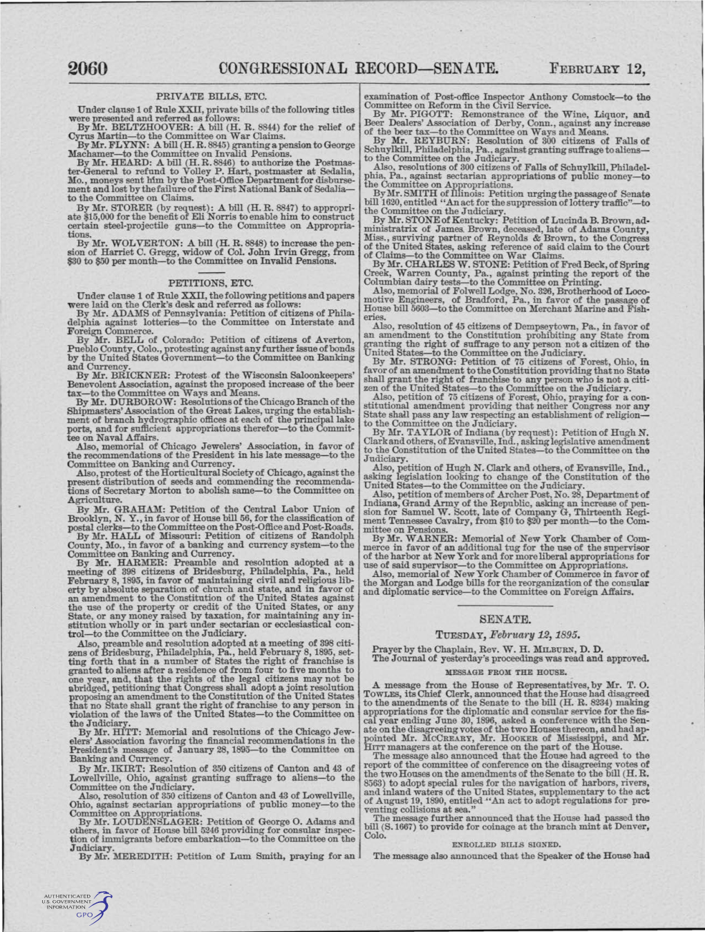 Congressional Record-Senate. February 12