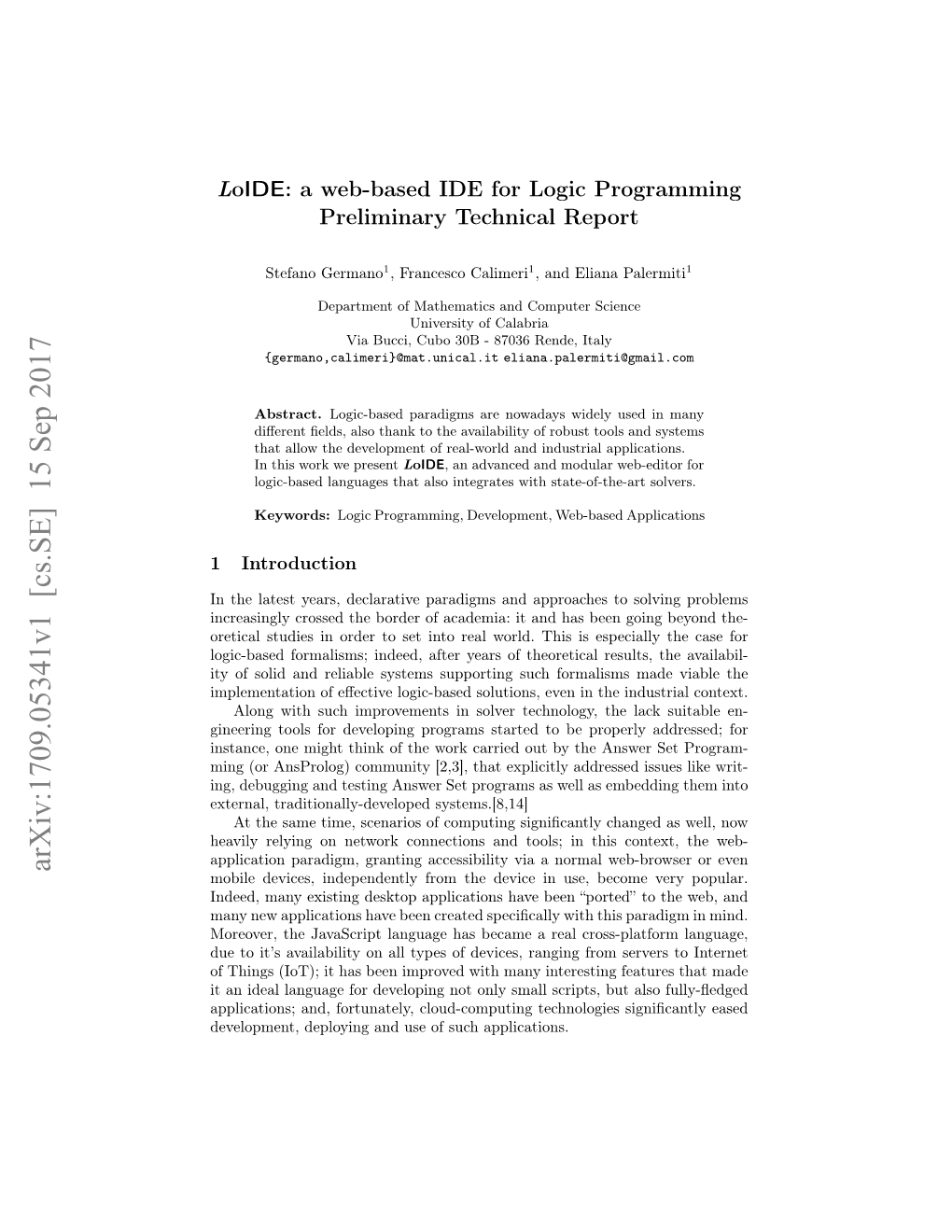 Loide: a Web-Based IDE for Logic Programming-Preliminary