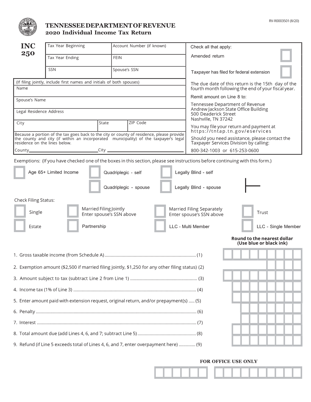 Hall Individual Income Tax Return