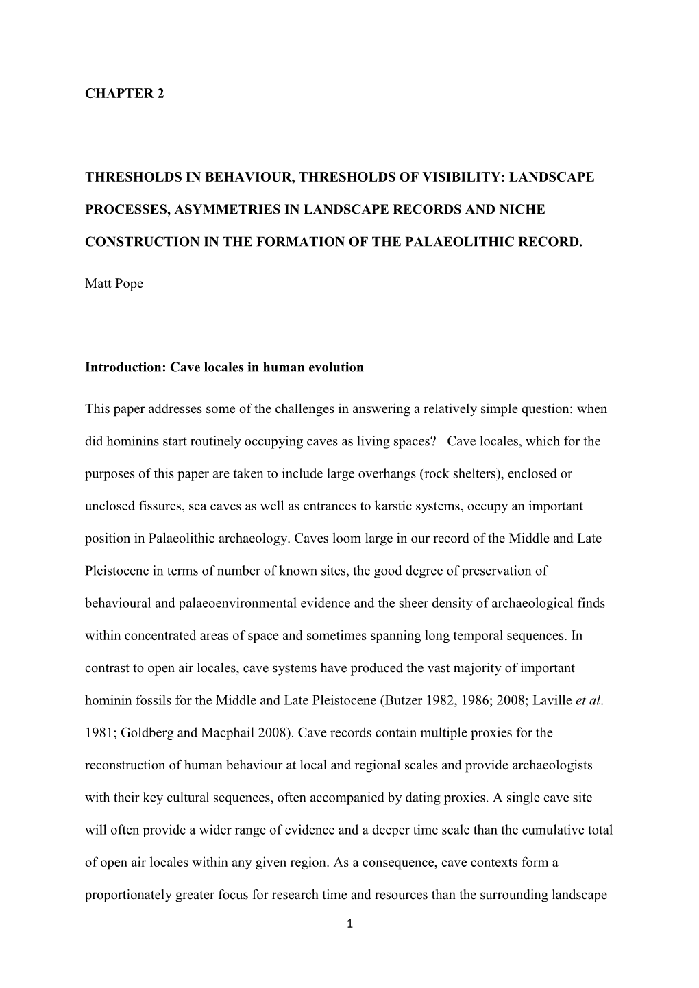 Chapter 2 Thresholds in Behaviour