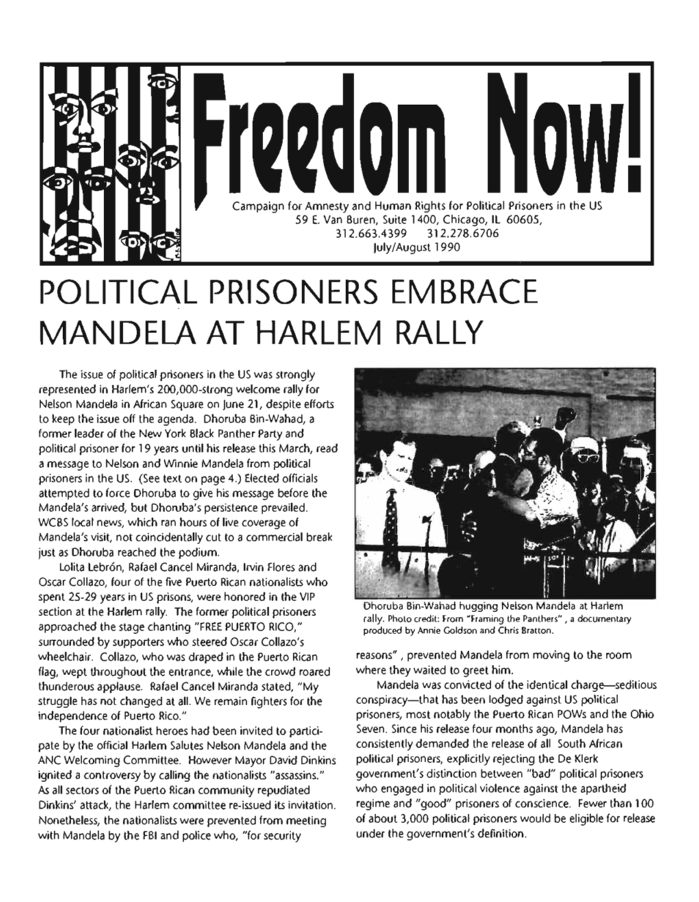 Political Prisoners Embrace Mandela at Harlem Rally